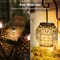 Solar Lantern Lights, 2 Pack Outdoor LED Hanging Lantern Lights with Star Projection, Warm White Solar Garden Lighting Retro Table Lanterns Light Waterproof for Garden Patio Courtyard Path